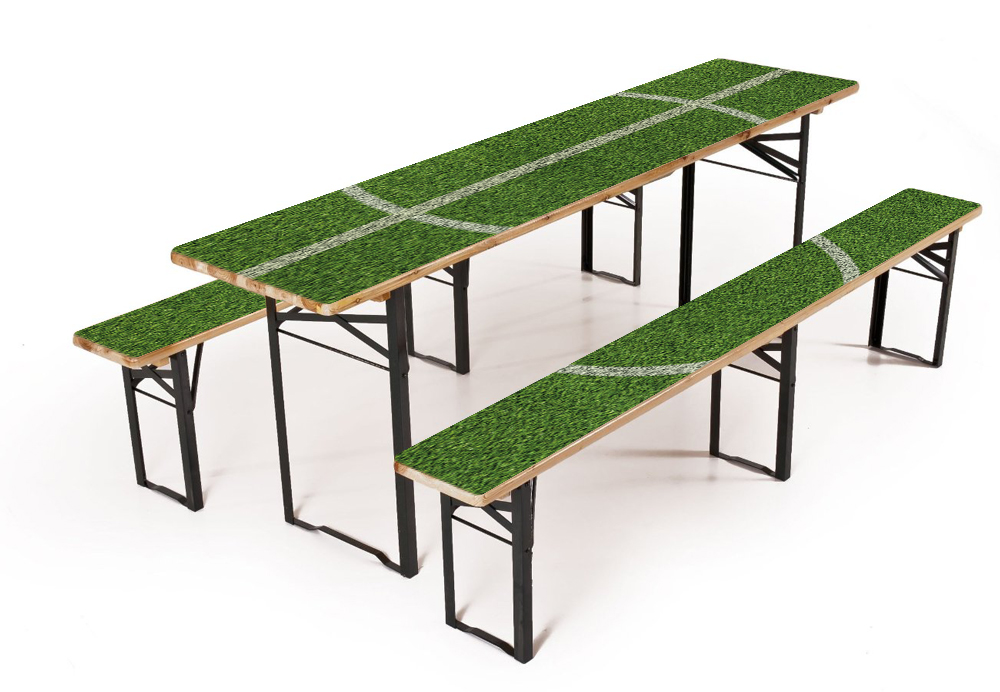 Biertischgarnitur Auflage Vinyl Fussball