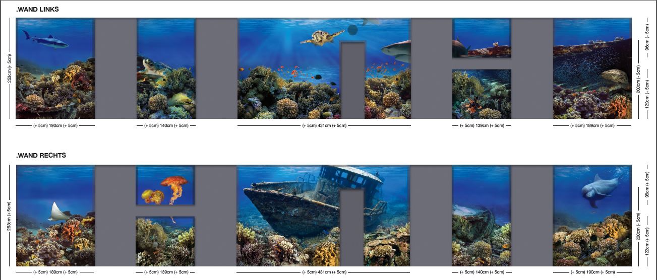 Wandansichten Unterwasserwelt Fototapete