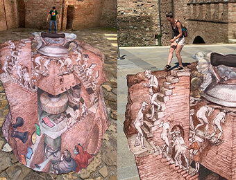 3D Streetart Gemälde auf FOTOBODEN™ gedruckt.