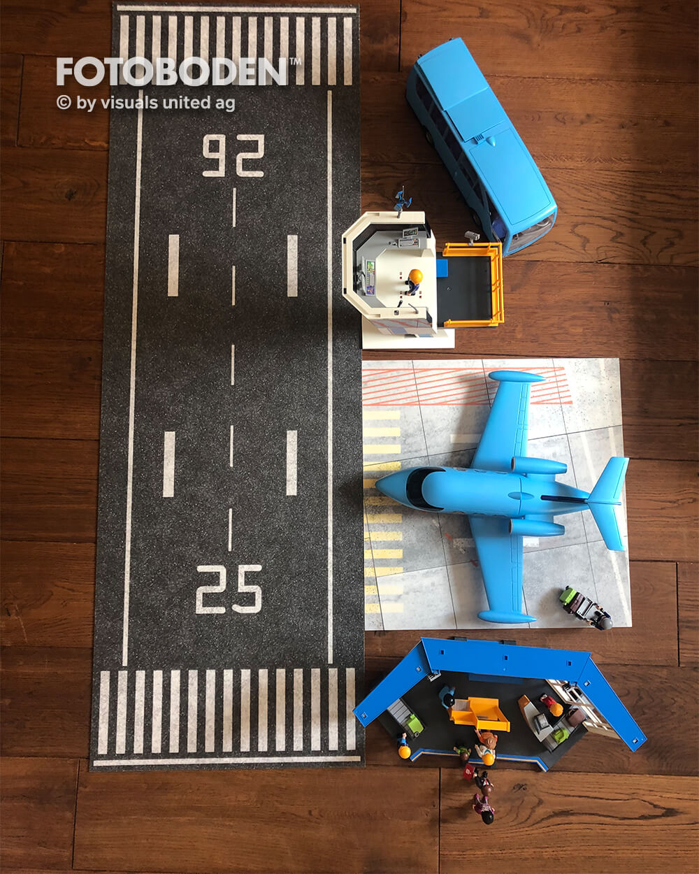 playmobil Landebahn aus vinyl fotoboden